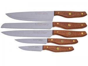Купить Набор ножей 5 предметов с антиналипающим покрытием и деревянной ручкой
