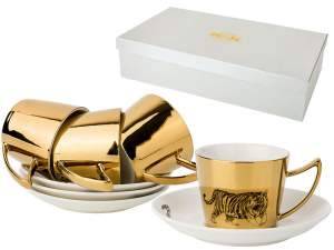 Купить Кофейный набор 8 предметов 90мл Tiger золотой