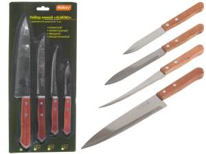 Купить Набор ножей 4 предмета с деревянной рукояткой ALBERO