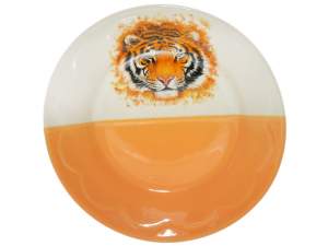 Купить Тарелка 18см мелкая Тигр бело-оранжевый