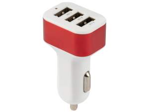 Купить Автомобильное зарядное устройство Energy ET-21A, 3 USB, 2,1A, цвет - красный
