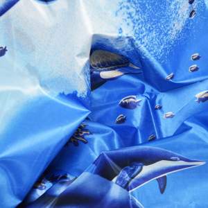 «Штора для ванной 170*180см Дельфин на синем» - фото 1