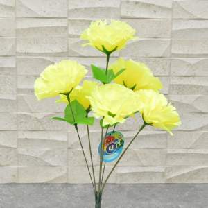 Купить Цветы искусственные Гвоздика желтая 6 цветков 31см