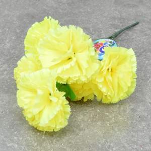 «Цветы искусственные Гвоздика желтая 6 цветков 31см» - фото 1