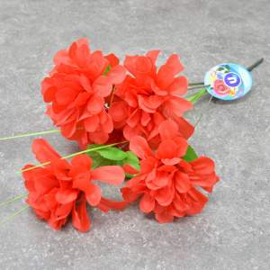 «Цветы искусственные Хризантема красная 6 цветков 30см» - фото 1