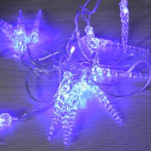 Купить Гирлянда электрическая "Сосульки" 20 LED ламп, 1,8Вт, длина 3м, без мигания, голубая, LED-I-20-3-B