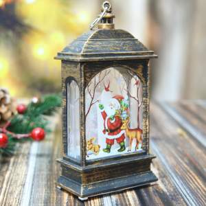 Купить Лампа новогодняя с подсветкой "Дед Мороз" 12*7см, бронза