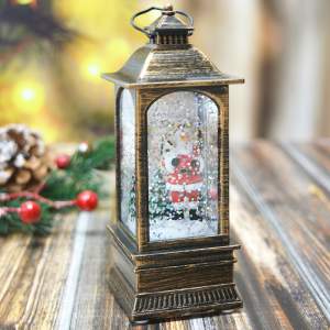 Купить Лампа новогодняя с подсветкой "Фонарь - Весёлый Дед Мороз" 12,8*5,4см