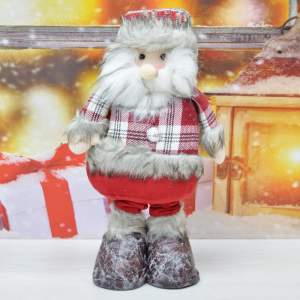 Купить Сувенир "Дед Мороз" 35-50см серо-красный, телескопические ноги