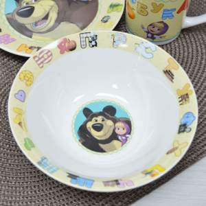 «Набор детской посуды 3 предмета "Маша и Медведь. Азбука"» - фото 2
