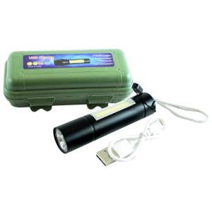 Купить Фонарь LED аккумуляторный мини, 3 режима, металл, в кейсе, зарядка от mini USB