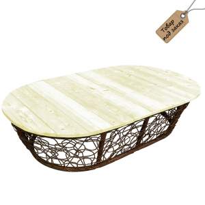 Купить Стол "Мамасан" овальная столешница из сосны, ротанг искусственный коричневый