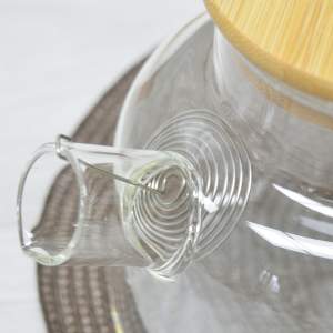 «Чайник заварочный 1л стеклянный с бамбуковой крышкой МС201» - фото 1