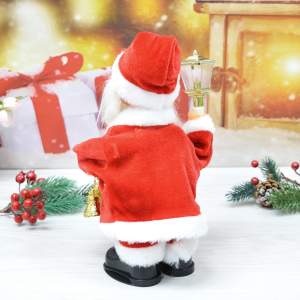 «Сувенир "Дед Мороз" музыкальный 25см, в красной шубе с фонарем, микс (работает от 3*АА)» - фото 1