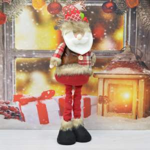 «Сувенир "Дед Мороз" 50-68см с телескопическими ногами, красный» - фото 2