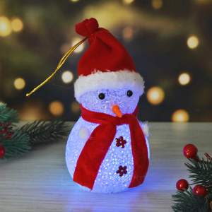 «Сувенир "Снеговик" светящийся, 15*7,6*7,6см» - фото 1