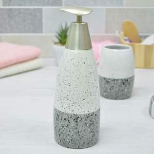 «Набор для ванной комнаты керамический 3 предмета "Луиза" серый» - фото 3