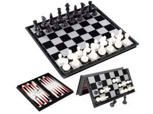 «Набор игр 3в1 (шашки+шахматы+нарды) магнитные» - фото 1